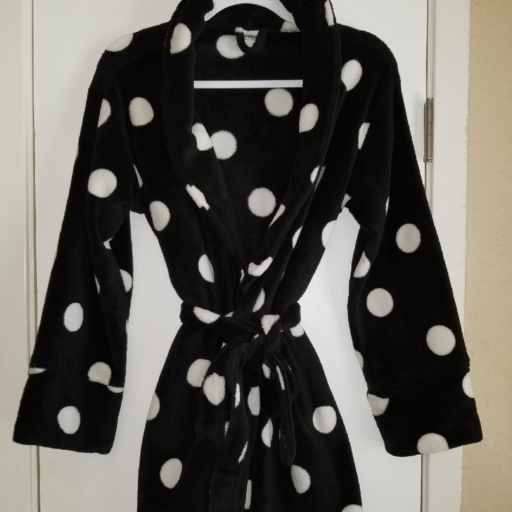 Vs PINK Black Polka Dot Robe
